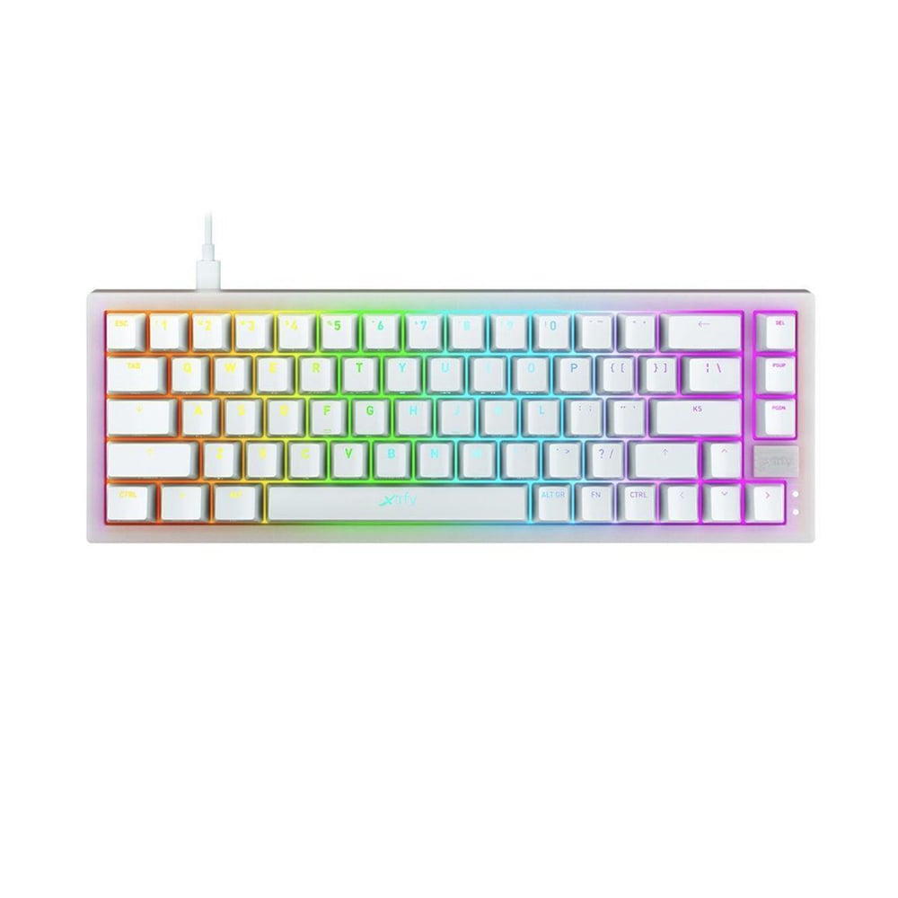 Xtrfy K5 RGB Transparent White 65% Hotswap Геймърска механична клавиатура с Kailh Red суичове с US Layout
