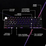 Logitech G Pro X 60 Black Безжична геймърска механична клавиатура с Optical GX Brown Tactile суичове