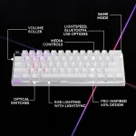Logitech G Pro X 60 White Безжична геймърска механична клавиатура с GX Brown Tactile суичове