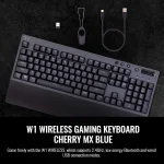 Thermaltake W1 Wireless Безжична геймърска механична клавиатура с Cherry MX Blue суичове