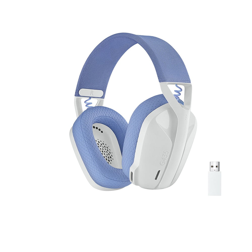 Logitech G435 White Lightspeed Wireless Безжични геймърски слушалки с микрофон