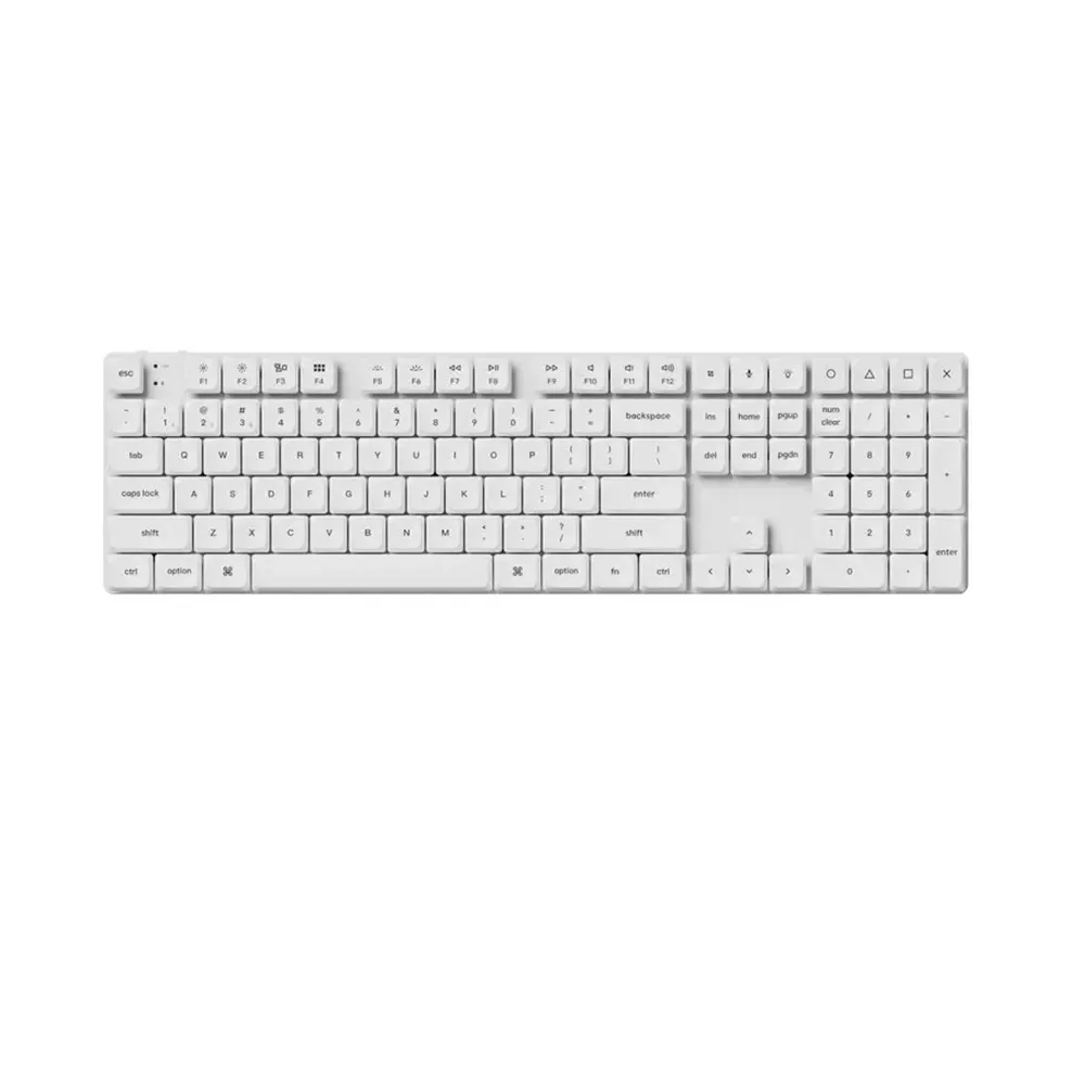 Keychron K5 Pro Full-Size White LED QMK Безжична нископрофилна геймърска механична клавиатура с Gateron Low Profile Brown суичове