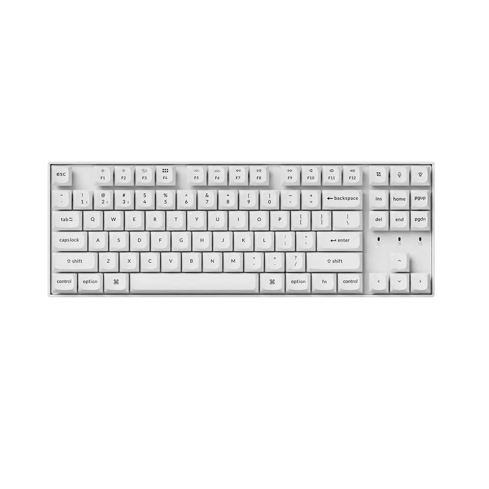 Keychron K8 Pro White QMK TKL RGB Hot-Swappable Plastic Безжична геймърска механична клавиатура с Gateron G Pro Red суичове