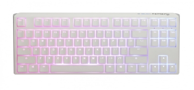 Ducky One 3 TKL Pure White Hot-Swappable RGB Геймърска механична клавиатура с Cherry MX Brown суичове