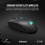 Corsair Katar Elite Black Безжична геймърска оптична мишка