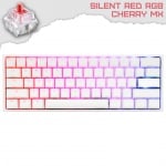 Ducky One 2 Mini Pure White v2 RGB Геймърска механична клавиатура с Cherry MX Silent Red суичове