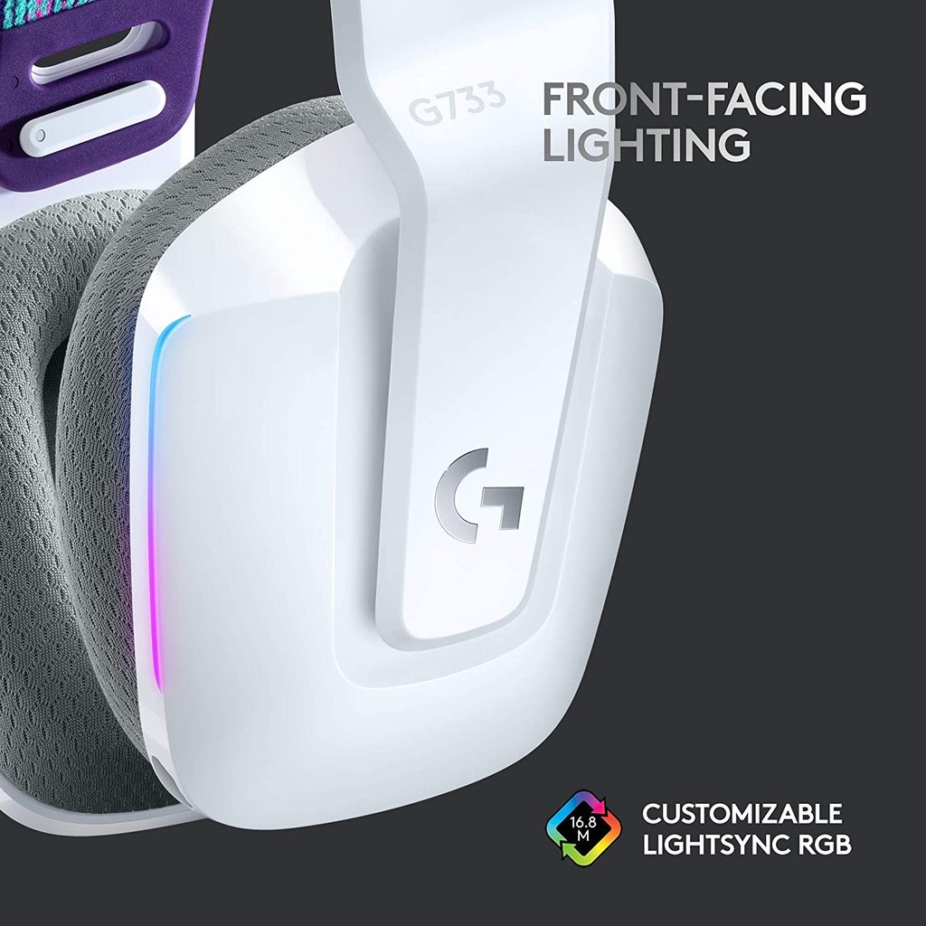 Logitech G733 White Lightspeed Wireless RGB Безжични ...