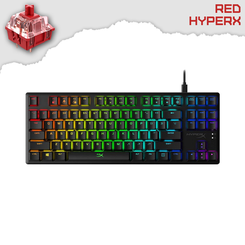 Kingston HyperX Alloy Origins Core Геймърска механична клавиатура с HyperX Red суичове