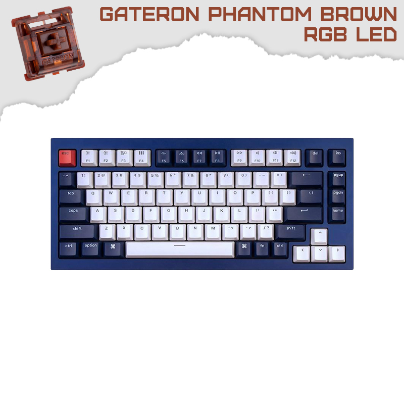 Keychron Q1 Navy Blue QMK TKL 75% RGB Gateron Phantom Brown суичове