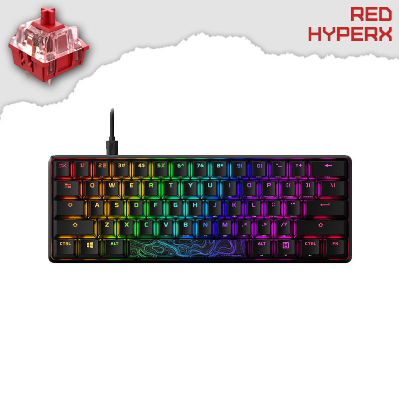 HyperX Alloy Origins 60 Геймърска механична клавиатура с HyperX Red суичове