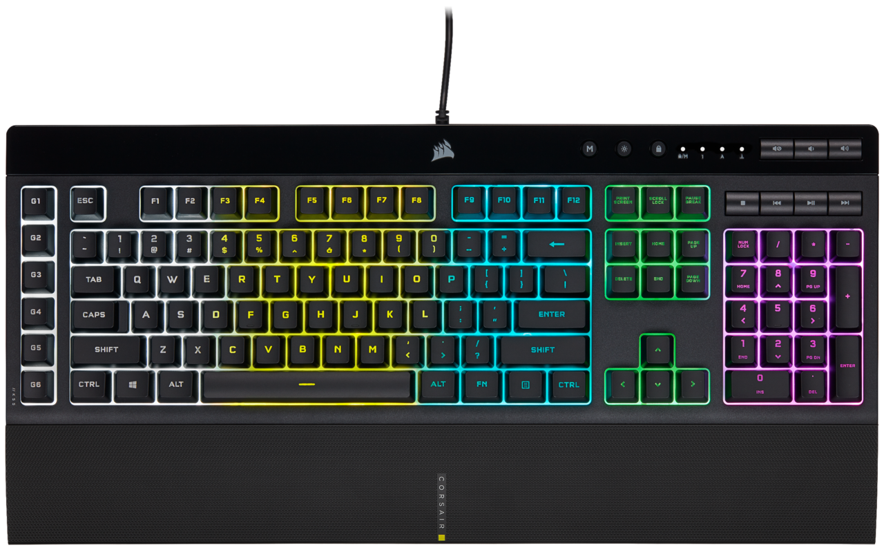 Corsair K55 RGB Pro Геймръска мембранна клавиатура