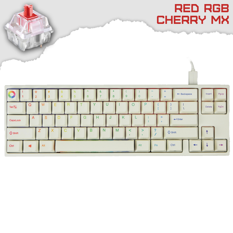 Ducky x Varmilo MIYA Pro Rainbow 65% RGB Геймърска механична клавиатура с Cherry MX Red суичове