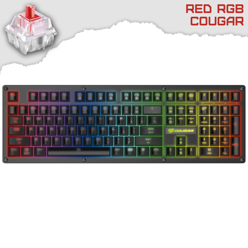Cougar Puri RGB Геймърска механична клавиатура с Cherry MX Red суичове